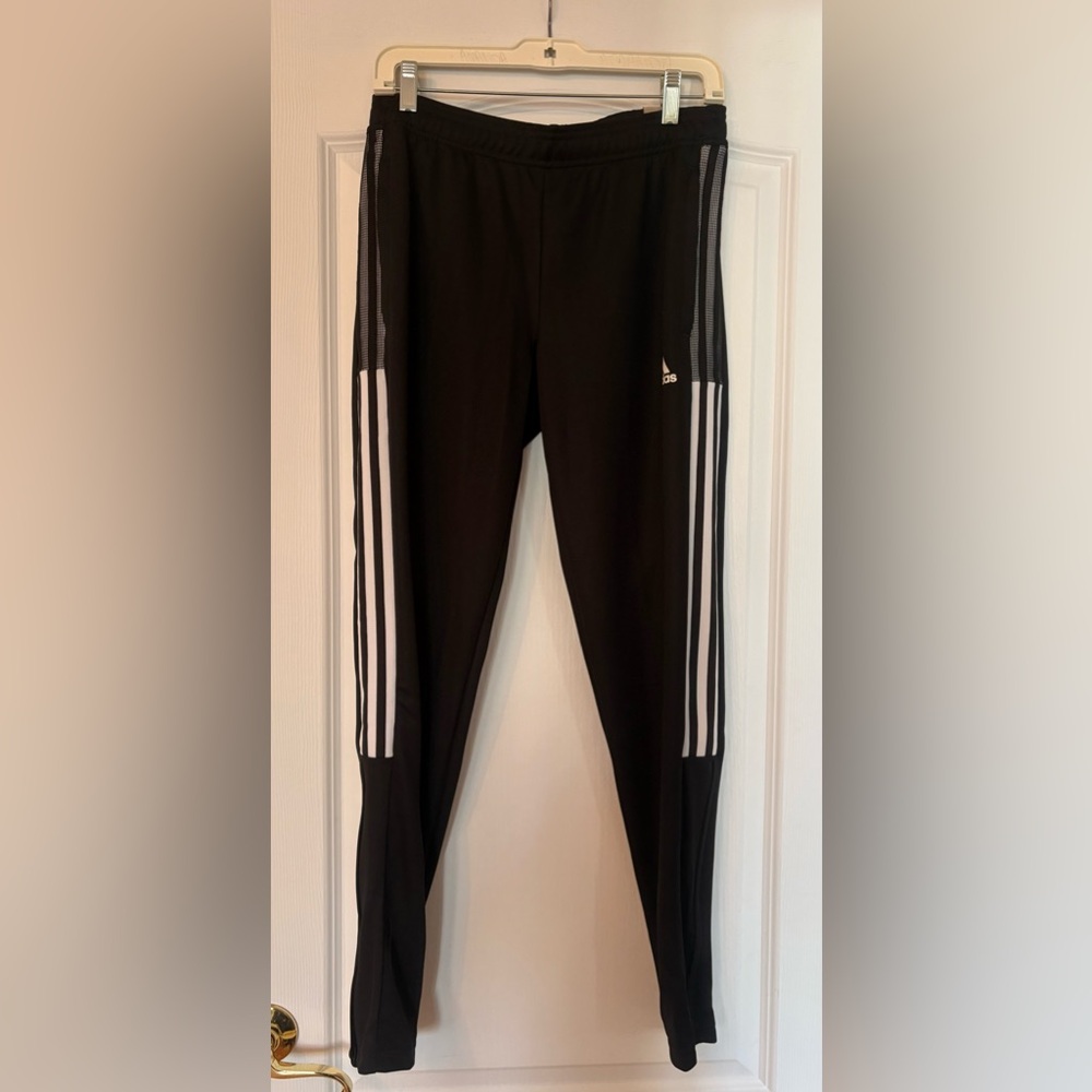 Adidas Black Joggers with White Accents